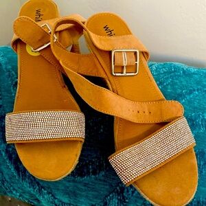 White mountain wedge sandal